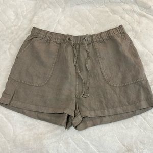 ✨NWOT✨ C&C CALIFORNIA 100% LINEN DRAWSTRING SHORTS in ASH TAN SZ XL